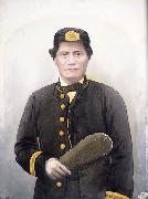 unknow artist Portrait of Rawiri Puaha in European dress holding a mere. c.1890s oil painting reproduction